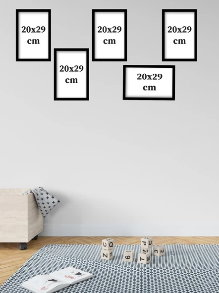 Mustafa Kemal Atatürk Temalı 5 Adet (20cmx29cm) Çerçeve Görünümlü A4 Mdf Tablo İle Ev, Okul, Kafe, İş Yeri Dekorasyonunuza Ruh Katan Dekoratif Hediyelik - 3