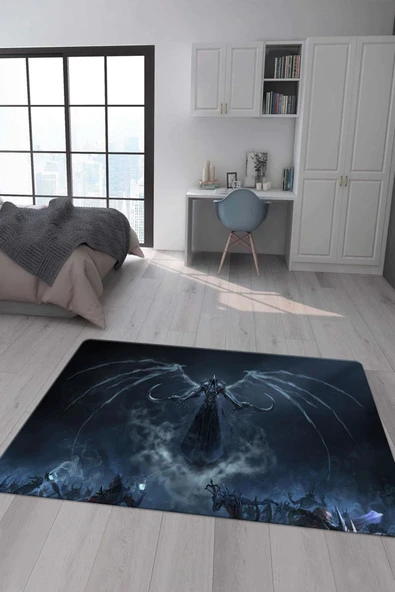 Kaymaz Taban Makinada Yıkanabilir Diablo Desenli Çocuk Halısı RENKLİ 120 X 180