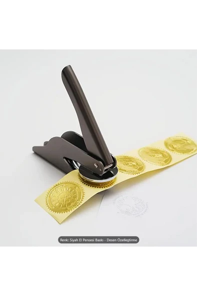 Soğuk Mühür Kabartma Damga Çelik Baskı Presi Gun Black Antrasit - Resim 2