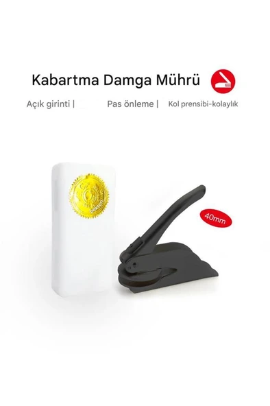 Soğuk Mühür Kabartma Damga Çelik Baskı Presi Gun Black Antrasit - Resim 7