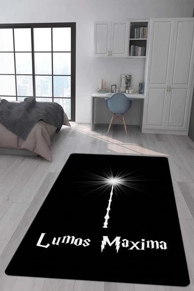 Kaymaz Taban Makinada Yıkanabilir Dijital Baskı Harry Potter Desenli Genç Odası Halısı Dot Taban Halı RENKLİ 80 X 300