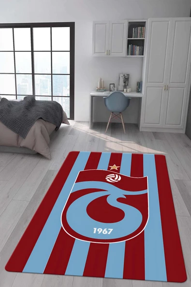 Kaymaz Taban Makinada Yıkanabilir Dijital Baskı Modern Desenli Genç Odası ve Çocuk Odası Halısı Dot Taban Halı RENKLİ 80 X 150
