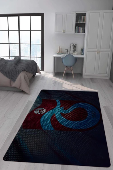 Kaymaz Taban Makinada Yıkanabilir Dijital Baskı Modern Desenli Genç Odası ve Çocuk Odası Halısı Dot Taban Halı RENKLİ 140 X 200