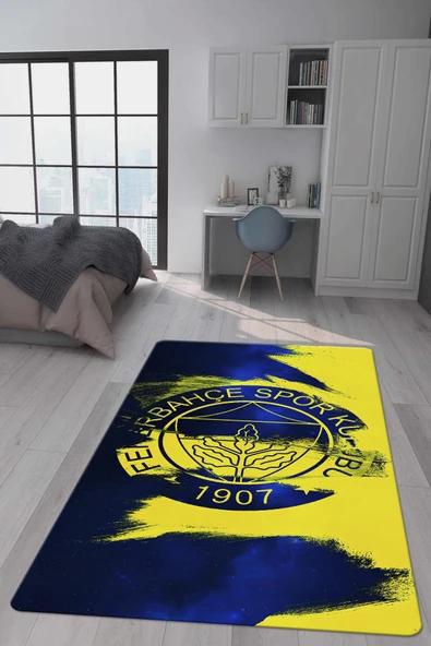 Kaymaz Taban Makinada Yıkanabilir Dijital Baskı Modern Desenli Genç Odası ve Çocuk Odası Halısı Dot Taban Halı RENKLİ 80 X 150
