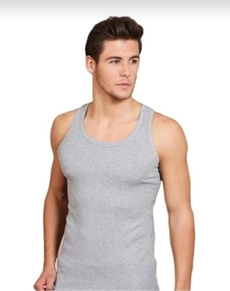 BERRAK 4004 ERKEK RİBANA ASKILI ATLET 12 ADET  SİYAH S - Resim 4