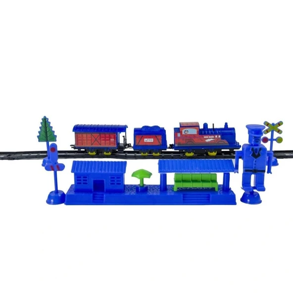 020002 İstasyonlu Tren Kırmızı -UJtoys - 4