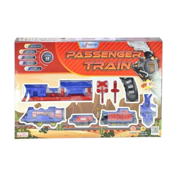 020002 İstasyonlu Tren Kırmızı -UJtoys - 3