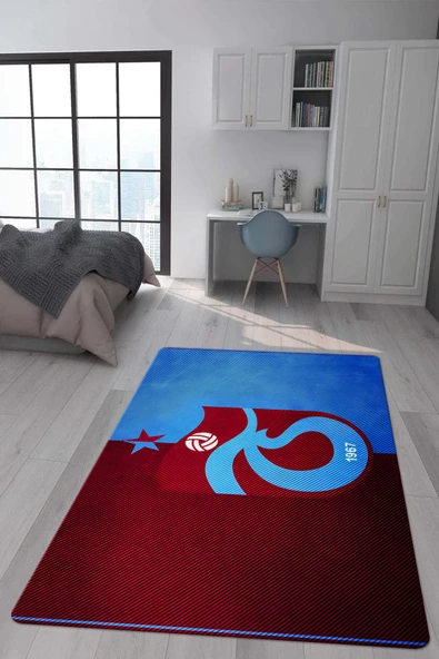 Kaymaz Taban Makinada Yıkanabilir Dijital Baskı Modern Desenli Genç Odası ve Çocuk Odası Halısı Dot Taban Halı RENKLİ 120 X 180