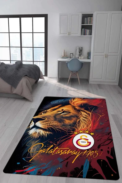 Kaymaz Taban Makinada Yıkanabilir Dijital Baskı Dekoratif Modern Desenli Genç Odası ve Çocuk Odası Halısı Dot Taban Halı RENKLİ 80 X 200