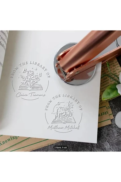 Soğuk Mühür Kabartma Damga Çelik Baskı Presi Rosegold Renk - Resim 7