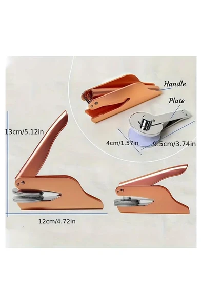 Soğuk Mühür Kabartma Damga Çelik Baskı Presi Rosegold Renk - Resim 3