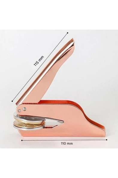 Soğuk Mühür Kabartma Damga Çelik Baskı Presi Rosegold Renk - Resim 10