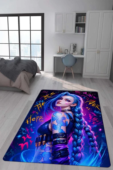 Kaymaz Taban Makinada Yıkanabilir Dijital Baskı Modern Desenli Genç Odası ve Çocuk Odası Halısı Dot Taban Halı RENKLİ 100 X 300