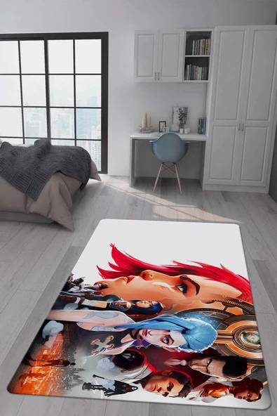 Kaymaz Taban Makinada Yıkanabilir Dijital Baskı Arcane Desenli Çocuk Odası Halısı Dot Taban Halı ARC08 RENKLİ 160 X 230