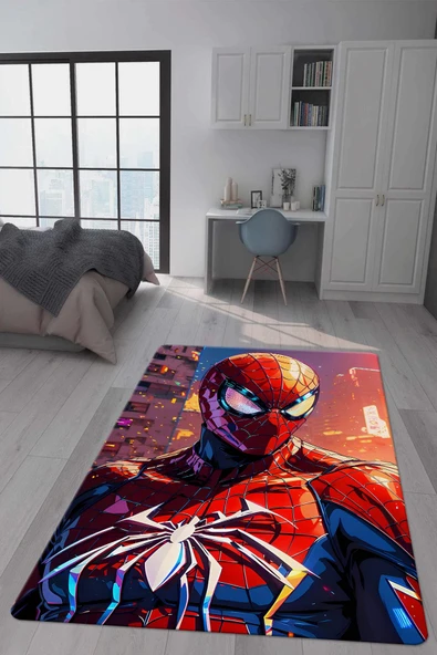 Kaymaz Taban Makinada Yıkanabilir Dijital Baskı Dekoratif Desenli Genç Odası Halısı Dot Taban Halı GNC19 RENKLİ 120 X 180