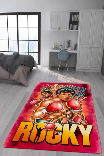 Kaymaz Taban Makinada Yıkanabilir Dijital Baskı Modern Desenli Çocuk Genç Odası Halısı Dot Taban Halı WLD24 RENKLİ 80 X 150