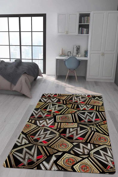 Kaymaz Taban Makinada Yıkanabilir Dijital Baskı Modern Desenli Çocuk Genç Odası Halısı Dot Taban Halı WLD10 RENKLİ 200 X 300