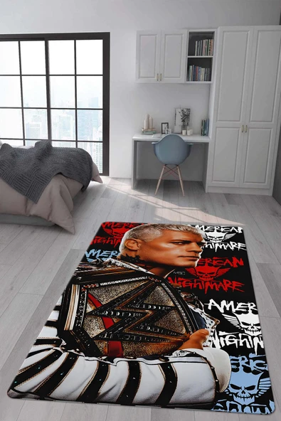 Kaymaz Taban Makinada Yıkanabilir Dijital Baskı Modern Desenli Çocuk Genç Odası Halısı Dot Taban Halı WLD13 RENKLİ 200 X 300