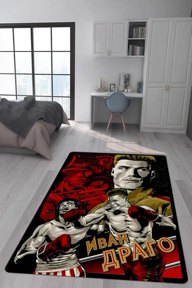 Kaymaz Taban Makinada Yıkanabilir Dijital Baskı Modern Desenli Çocuk Genç Odası Halısı Dot Taban Halı WLD25 RENKLİ 80 X 150