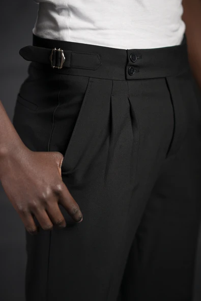 Perpant Slimfit Çift Pileli Kemer Tokalı Yazlık Kumaş Pantolon - Resim 11