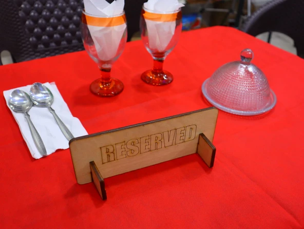 DeepCraft Ahşap Masa Rezerve Yazısı Restoran & Kafe Rezerve - 7