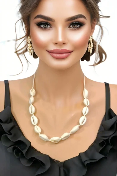 Gerçek Deniz Kabuklarından Ayarlı Kolye 211-2