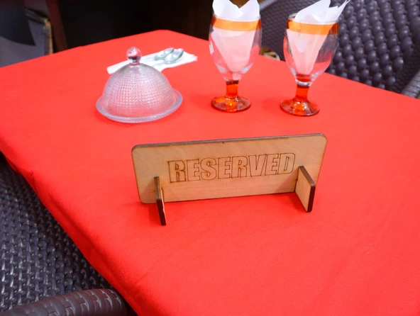 DeepCraft Ahşap Masa Rezerve Yazısı Restoran & Kafe Rezerve - 4