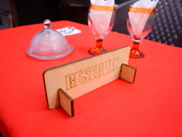 DeepCraft Ahşap Masa Rezerve Yazısı Restoran & Kafe Rezerve - 2