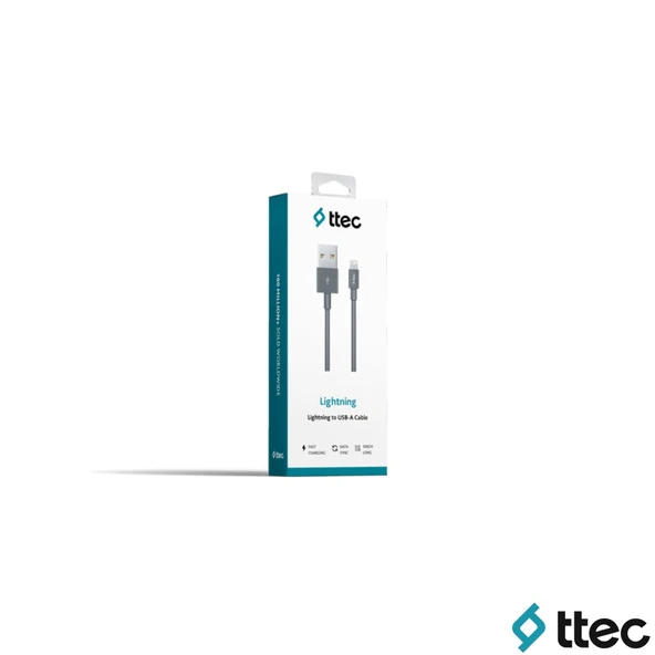 Ttec UsbA to Lightning Hızlı Data ve Fast Şarj Kablosu 100cm Gri 2DK7508GR - 6