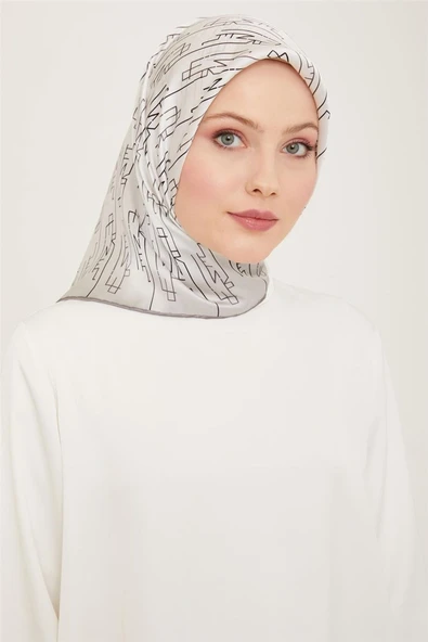 Sura İpek Eşarp 9142D-01 - Gri