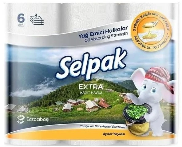 Selpak Kağıt Havlu (3 Katlı) 6 Lı Pk Extra