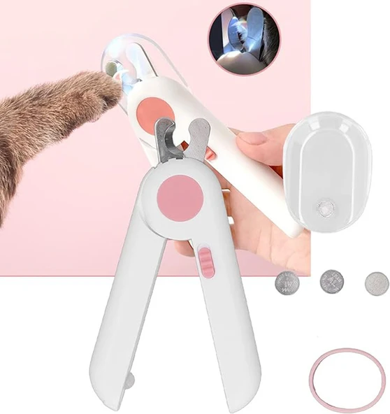 TechTic Led Işıklı Kedi Köpek Tırnak Makası Işıklı-Törpülü -Korumalı Evcil Hayvan Tırnak Makası - 3