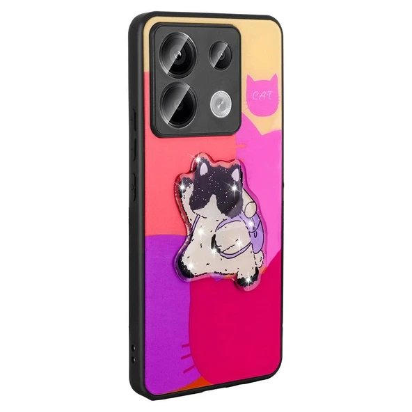 Xiaomi Redmi Note 13 Pro 5G Kılıf Parlayan Kabartmalı İkonik Figürlü Amas Silikon Kapak - Resim 3