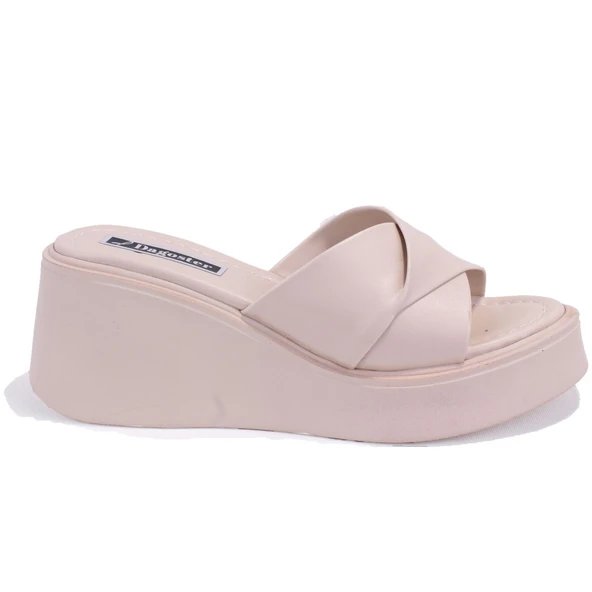 Dagoster DZA07-10620773 Bej Ortopedik Günlük Kadın Terlik - Resim 2