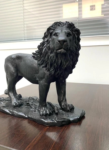 Aslan Biblo Heykel Siyah-Gold - 5