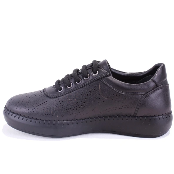 Dagoster DZA07-1236030 Siyah Ortopedik Günlük Deri Kadın Ayakkabı - Resim 3