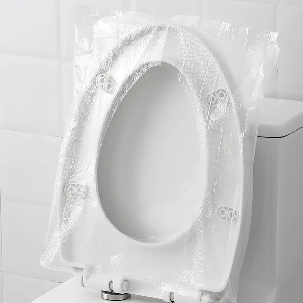 50 Adet Kullan At Klozet Poşeti Klozet Örtüsü Klozet Kapak Örtüsü Dispenseri Klozet Kapak Kağıdı - 5