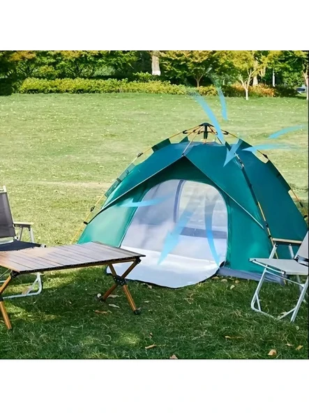 ÇİFT KAPILI OTOMATİK KURULUM KAMP ÇADIRI 3 KİŞİLİK KOLAY KURULUM PİKNİK PLAJ ÇADIR 200X150X125cm