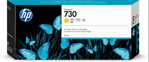 P2V70A HP 730 300 ml Sarı DesignJet Mürekkep Kartuşu