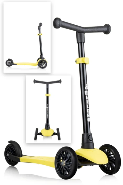 Wellgro Turbo 3 Tekerli Yükseklik Ayarlı Scooter, Sarı