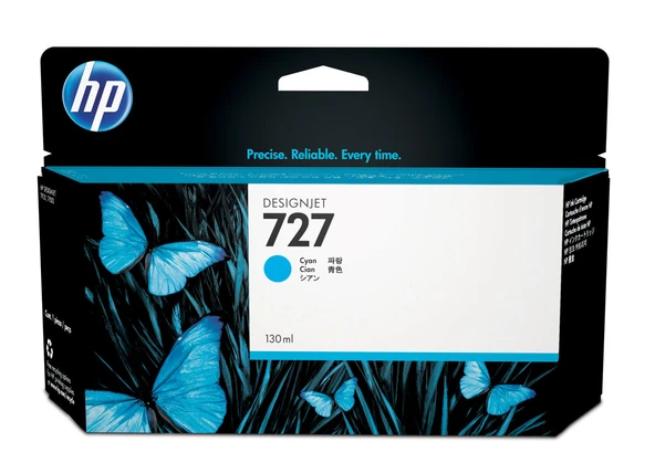 B3P19A HP 727 130-ml Cyan DesignJet Mürekkep Kartuşu