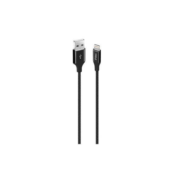 Ttec AlumiCable Extra Strong UsbA to Lightning Hızlı Data ve Fast Şarj Kablosu 120cm Siyah 2DK16S