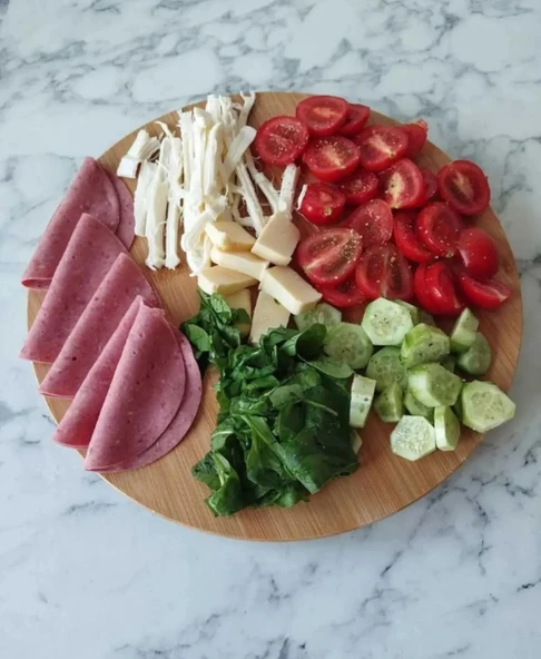 Busstier Bambu 360° Dönen Lüx Servis ve Sunum Tabağı - 30 cm Pizza ve Meze Tabağı - Resim 5