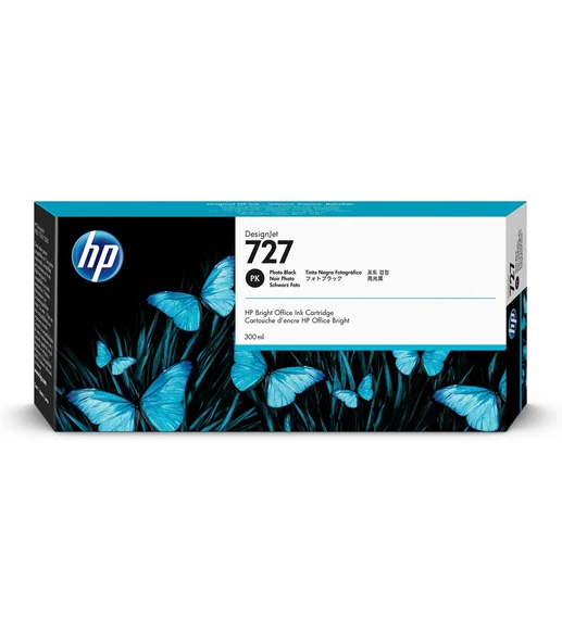 F9J79A HP 727 300-ml Foto Siyah DesignJet Mürekkep Kartuşu