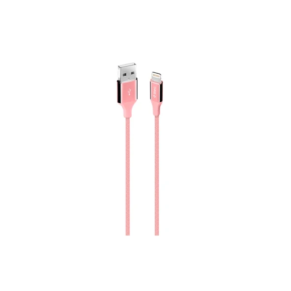 Ttec AlumiCable Extra Strong UsbA to Lightning Hızlı Data ve Fast Şarj Kablosu 120cm Pembe 2DK16RA