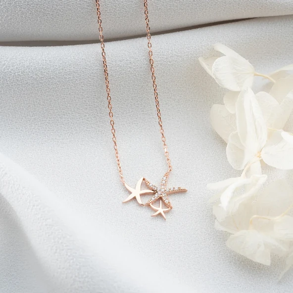 Vaoov 925 Ayar Gümüş Deniz Yıldızı Kolye - Resim 3