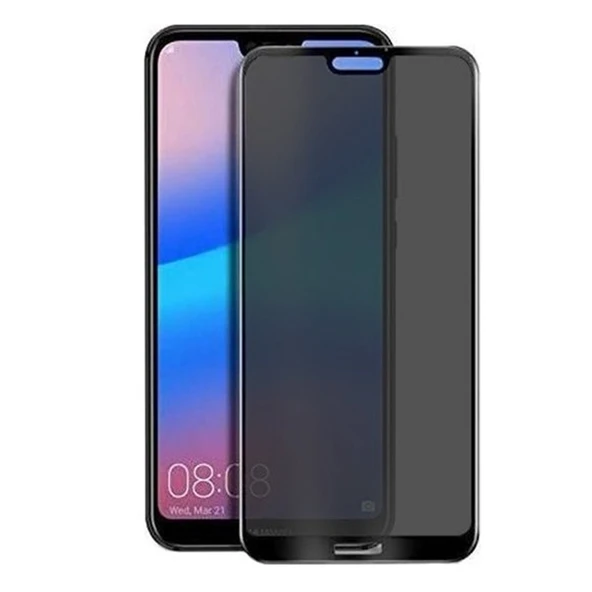 Huawei P20 Lite Uyumlu Privacy Ön Koruma Hayalet Seramik Nano Ekran Koruyucu (Siyah) ürün görseli 1