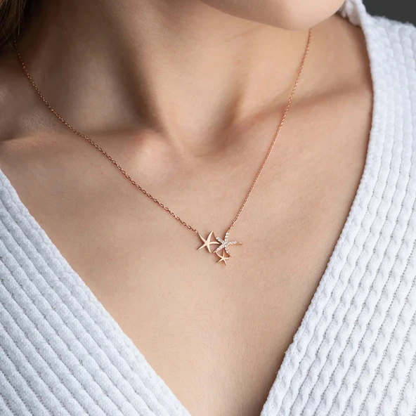 Vaoov 925 Ayar Gümüş Deniz Yıldızı Kolye ürün görseli