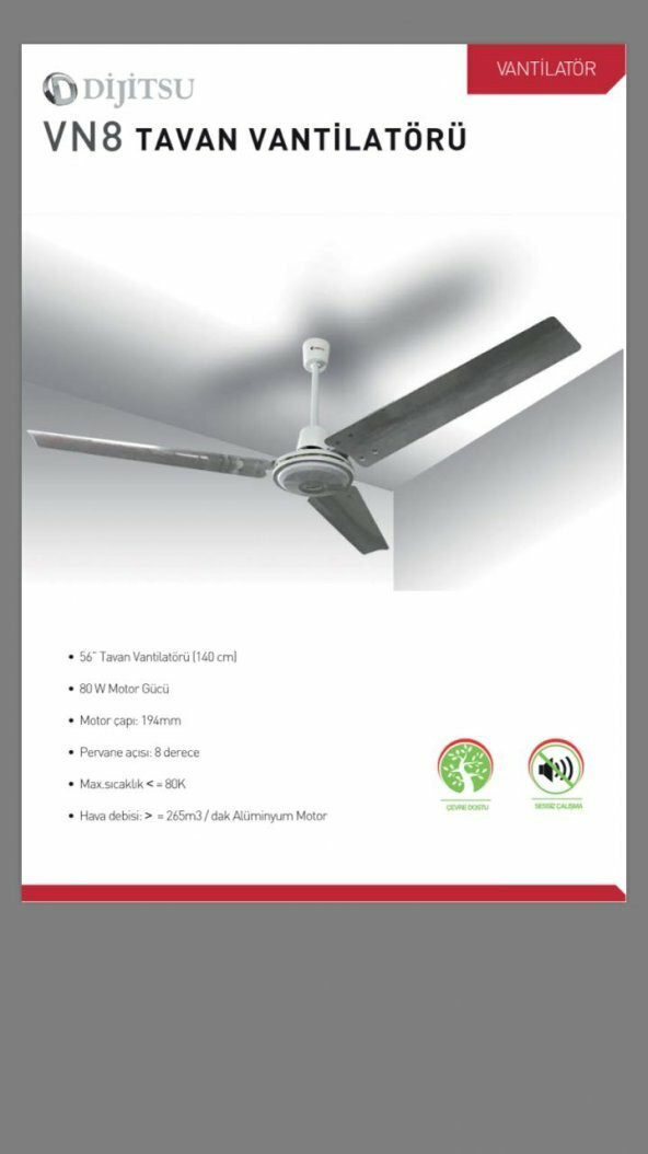 Dijitsu VN 08 Tavan Vantilatörü