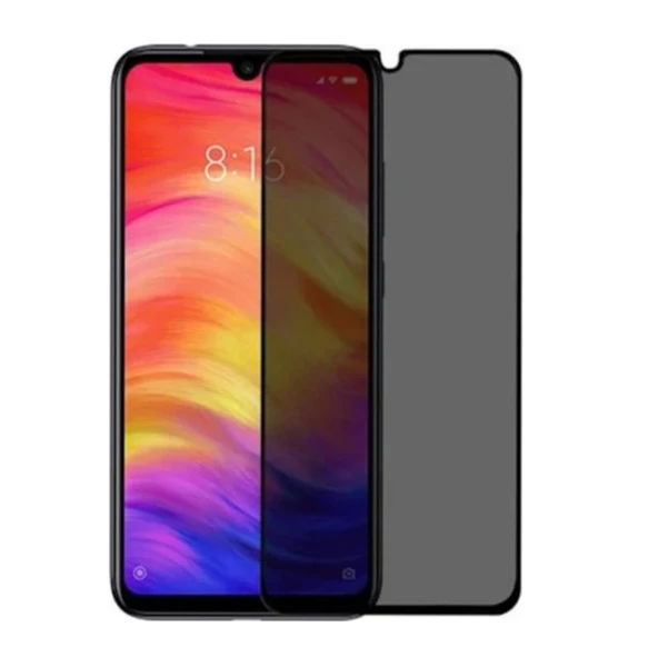 Xiaomi Redmi Note 8 Uyumlu Privacy Ön Koruma Hayalet Seramik Nano Ekran Koruyucu (Siyah)